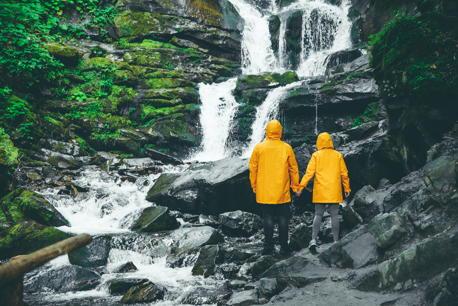 When you stand near a waterfall, you breathe in negative ions.